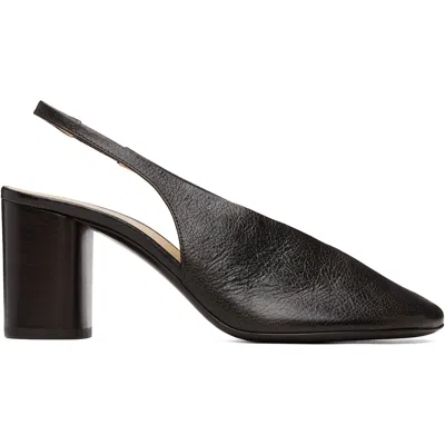 Lemaire Brown Glove Slingback 80 Heels In Black
