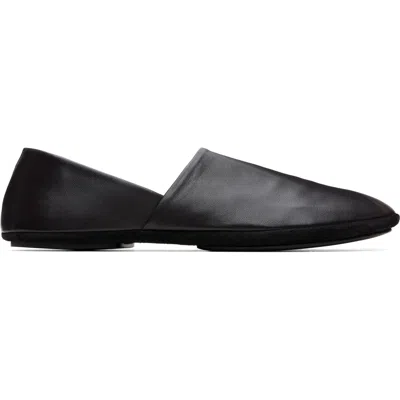 Lemaire Brown Indoor Slipper Loafers In Black