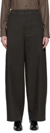 Lemaire Brown Large Chino Trousers In Brown