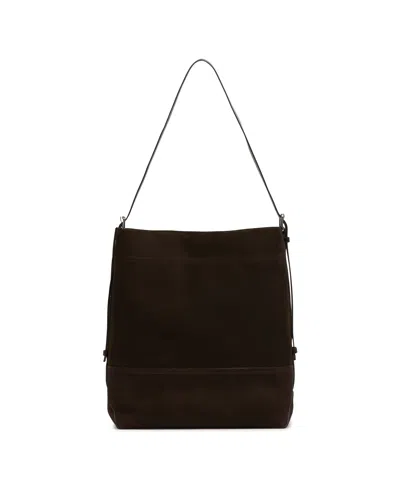 Lemaire Brown Large Leather Belted Bag In Brown Marrone   #3d322d