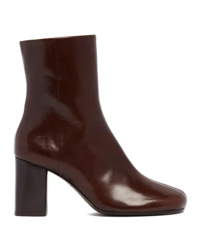 Lemaire Brown Leather Anatomic Ankle Boots In Black