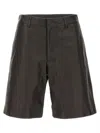 Lemaire Brown Leather Bermuda Shorts In Brown