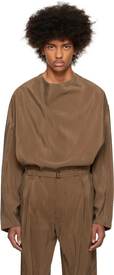 Lemaire Brown Light Vareuse Shirt In Br425 Havana
