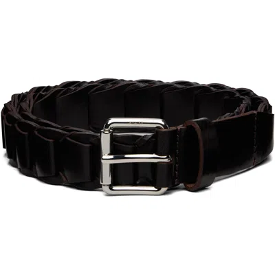 Lemaire Brown Link Belt In Br449 Dark Brown