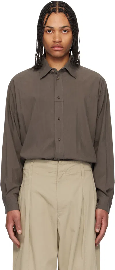 Lemaire Brown Loop Shirt In Br465 Walnut