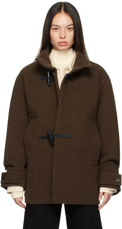 Lemaire Brown Loose-fit Jacket In Mu194 Brown Chine
