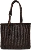 LEMAIRE BROWN MEDIUM CHEVRON TOTE