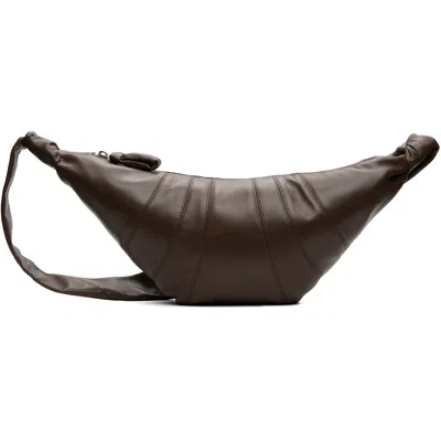 Lemaire Brown Medium Croissant Bag In Br442 Otter