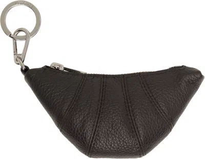 Lemaire Brown Mini Croissant Coin Pouch In Br490 Dark Chocolate