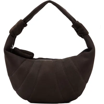 Lemaire Brown Mini Fortune Croissant Bag In Br007 Ebony Brown