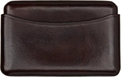 Lemaire Brown Molded Card Holder