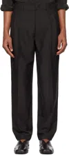 Lemaire Brown Pleated Trousers In Black