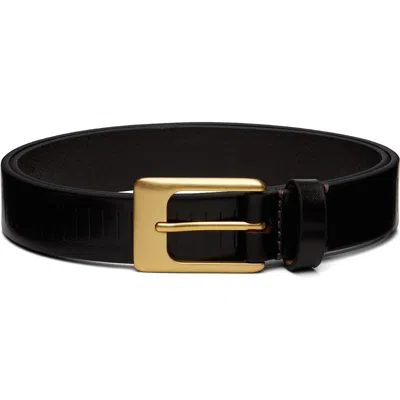 Lemaire Brown Rail 25 Mm Belt In Black