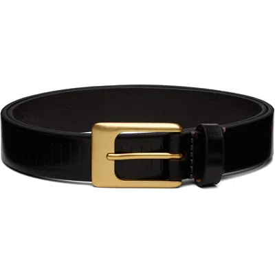 Lemaire Brown Rail 25 Mm Belt In Black
