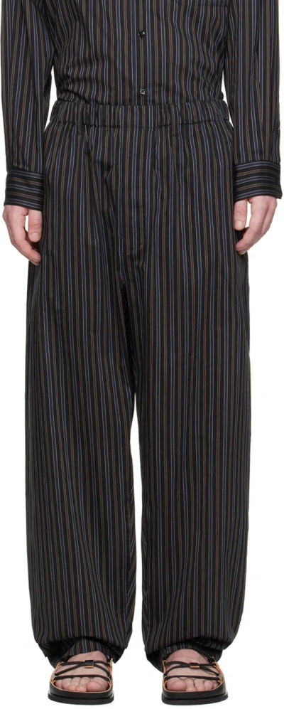 Lemaire Brown Relaxed Trousers In Mu181 Dark Brown / M