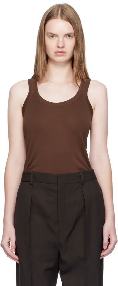 LEMAIRE BROWN RIB TANK TOP