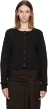 Lemaire Crew Neck Knitwear Long Sleeve Ribbed Style In Black