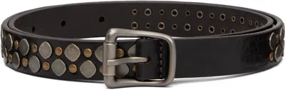 Lemaire Brown Rio Studs 20 Belt In Black