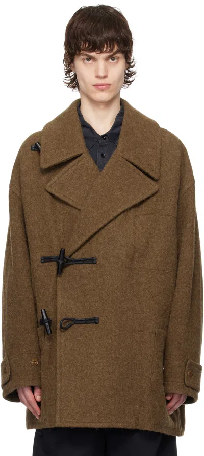 Lemaire Brown Short Duffle Coat In Br475 Brown