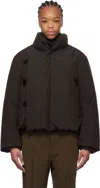 Lemaire Short Puffer Blouson Jacket Espresso In Br495 Espresso