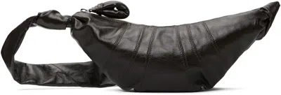Lemaire Brown Small Croissant Bag In Br501 Dark Tobacco