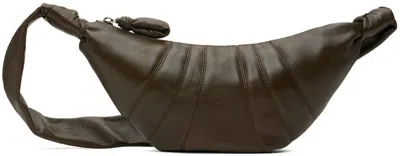 Lemaire Brown Small Croissant Bag In Br501 Dark Tobacco