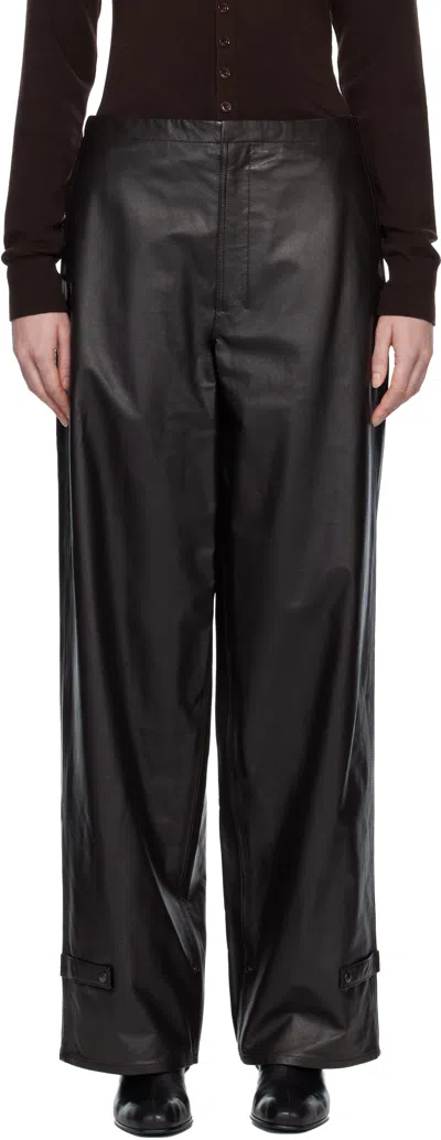 Lemaire Brown Soft Leather Trousers