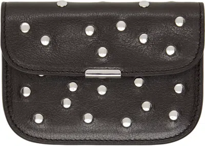 Lemaire Brown Soft Tab Studs Dots Card Holder