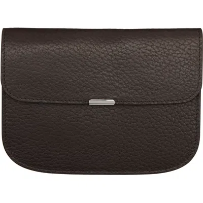 Lemaire Brown Soft Tab Wallet In Br490 Dark Chocolate