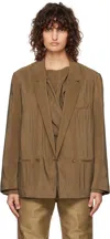Lemaire Brown Soft Tailored Blazer In Br425 Havana