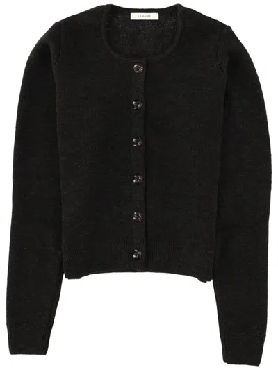 LEMAIRE BROWN SOLID ROUND NECK CARDIGAN