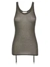 Lemaire Ribbed Texture Tank Top With Adjustable Straps In Brown