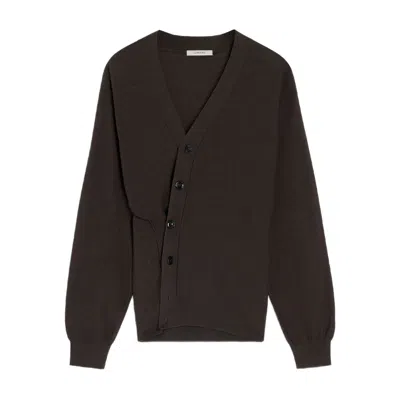Lemaire Wool V-necked Cardigan In Black