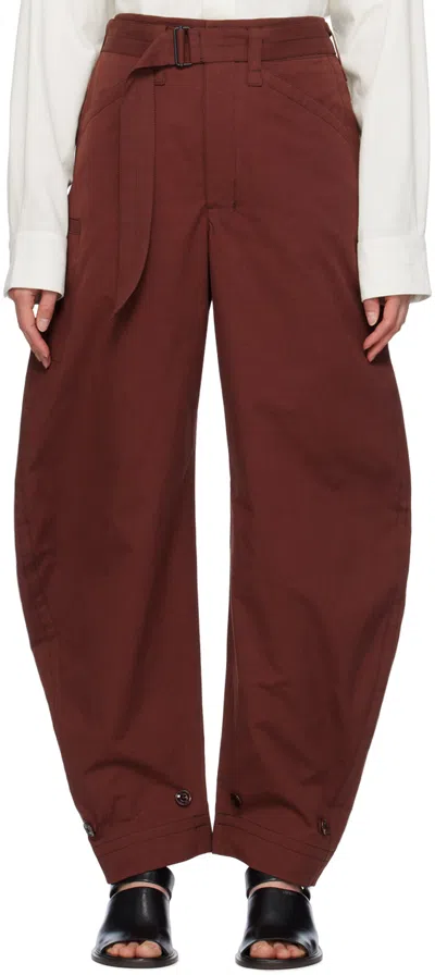 Lemaire Brown Tapered Trousers In Br401 Chocolate