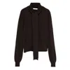 Lemaire Tie-neck Button-detail Top In Black