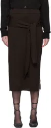 Lemaire Brown Trompe L'oeil Midi Skirt