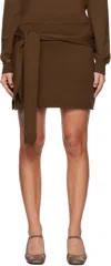 Lemaire Brown Trompe L'oeil Miniskirt In Br451 Hazelnut Brown