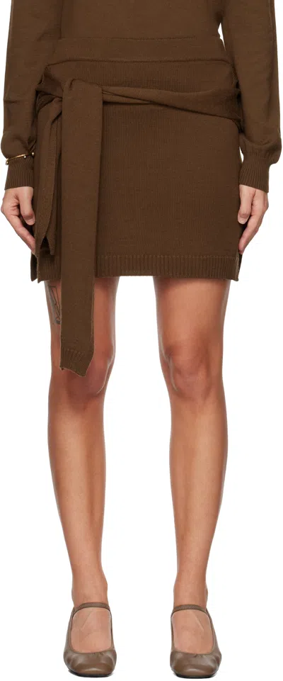 LEMAIRE BROWN TROMPE L'OEIL MINISKIRT