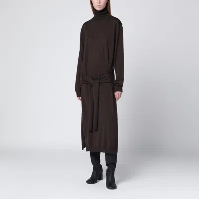 Lemaire Brown Trompe-l'oeil Wool-blend Dress