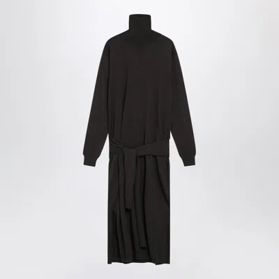 Lemaire Brown Trompe-l'oeil Wool-blend Dress
