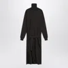 Lemaire Brown Trompeloeil Woolblend Dress In Brown