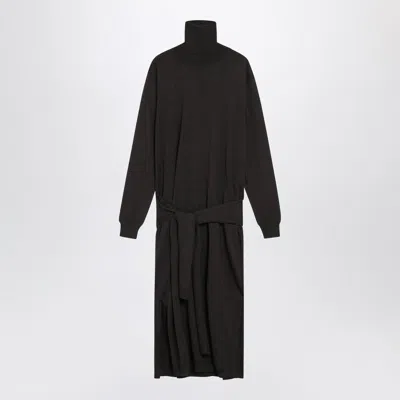 LEMAIRE LEMAIRE BROWN TROMPELOEIL WOOLBLEND DRESS