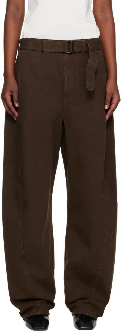 Lemaire Brown Twisted Belted Jeans
