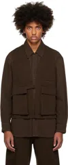 Lemaire Brown Utility Denim Vest In Br495 Espresso