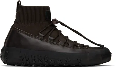 Lemaire Brown Vibram Wrap On Sneakers In Black