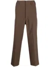 LEMAIRE BROWN VIRGIN WOOL-BLEND TROUSERS