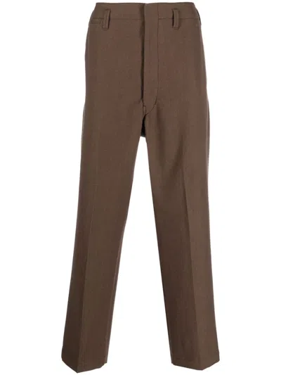 LEMAIRE BROWN VIRGIN WOOL-BLEND TROUSERS