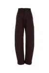 Lemaire Pantalone Dalla Gamba Ampia In Misto Viscosa Marrone Donna In Burgundy