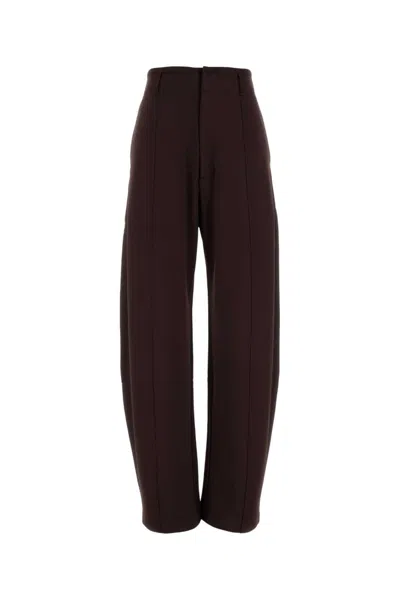 Lemaire Brown Relaxed Volume Trousers In Br522 Dark Cherry