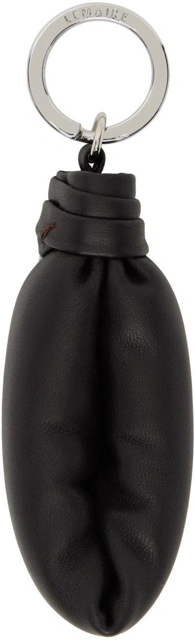 Lemaire Brown Wadded Keychain In Br490 Dark Chocolate